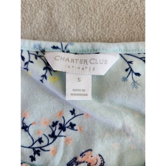 Charter Club Small Butterfly Pajama Set Blue Short Sleeve Capris - Picture 5 of 10